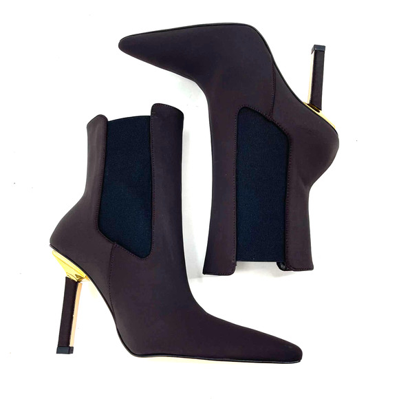 Good American High Kickstand Suede Bootie Size 7 Chocolate Brown GA118N-X - Picture 7 of 9